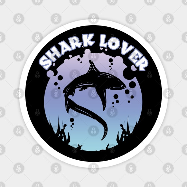 Shark Lover Graphic Design Magnet by TMBTM